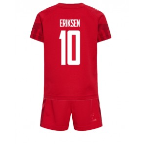 Dania Christian Eriksen #10 Koszulka Podstawowych Dziecięca MŚ 2022 Krótki Rękaw (+ Krótkie spodenki)